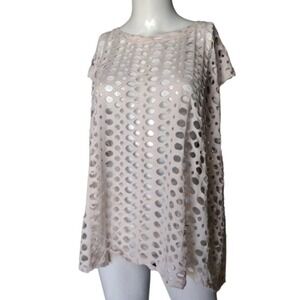 Forever21 Swim Cover Up Woman 2XL Beige Dotti Top Pullover Chic Beach TRavel